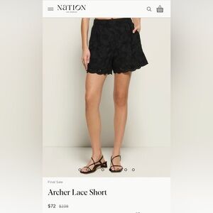 Nation LTD Black Lace High Waist Shorts